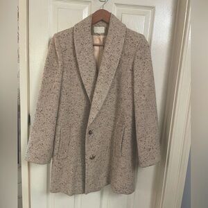 Elegant Cream Tweed Women's Coat